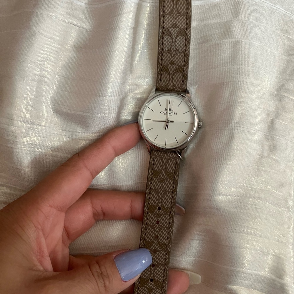 Coach Silver and Tan Smartwatch